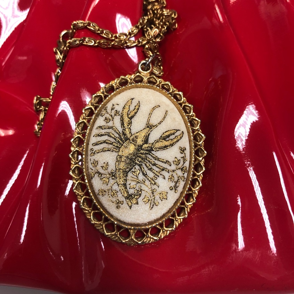 Zodiac Cancer Vintage  Medallion Necklace